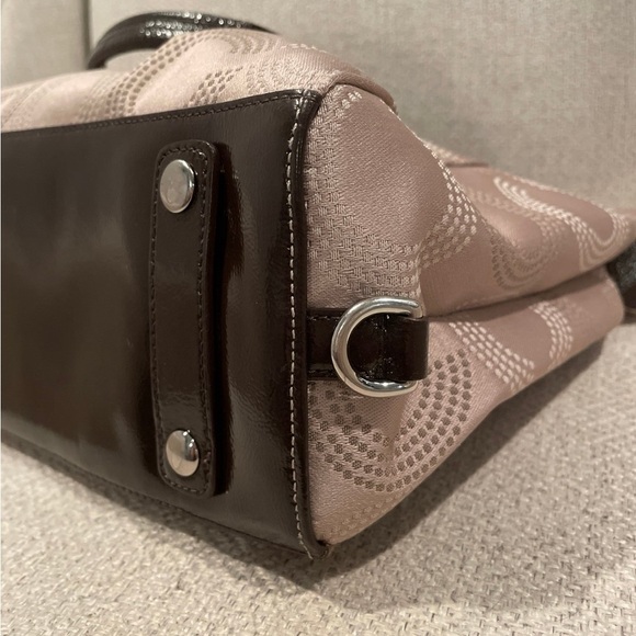 Coach Ashley Signature Dotted Op Art Tan/Brown Satchel Handbag F20027 - Picture 5 of 10